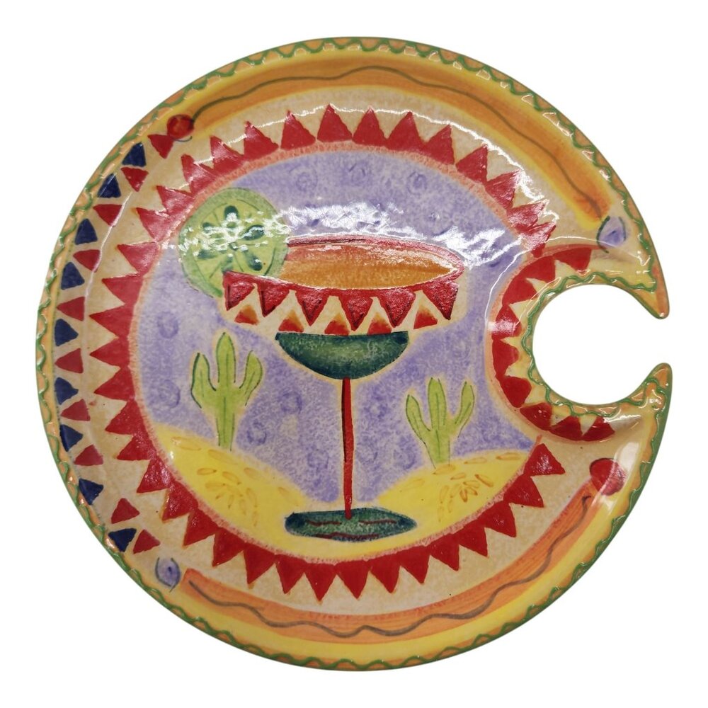 Fiesta Farida Zaman Ambiance 8" Handpainted Snack Plate Colorful Dinnerware